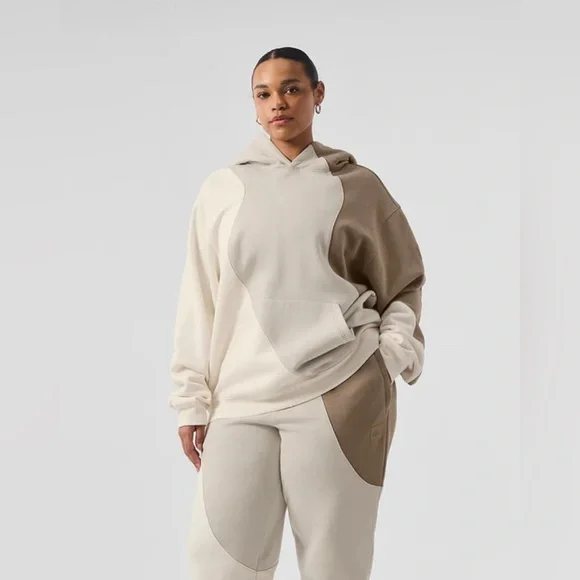 Alo Make Waves Hoodie - Ivory/Bone/Gravel - Picture 3 of 5